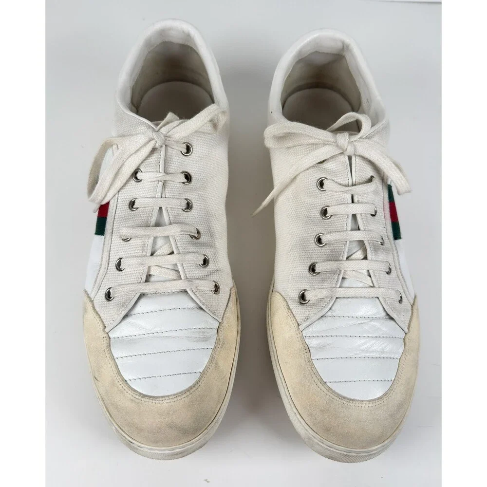 Gucci Men's White Leather Dapper Dan Lowtop Sneaker Size 12 G US 13
